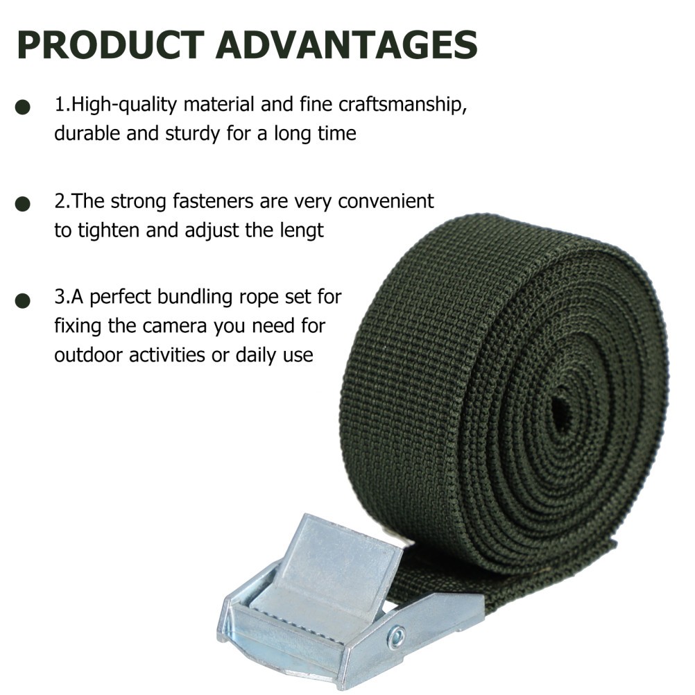 2Pcs Hiking Camera Fixing Strap Black Polyester Outdoor Securing Belt