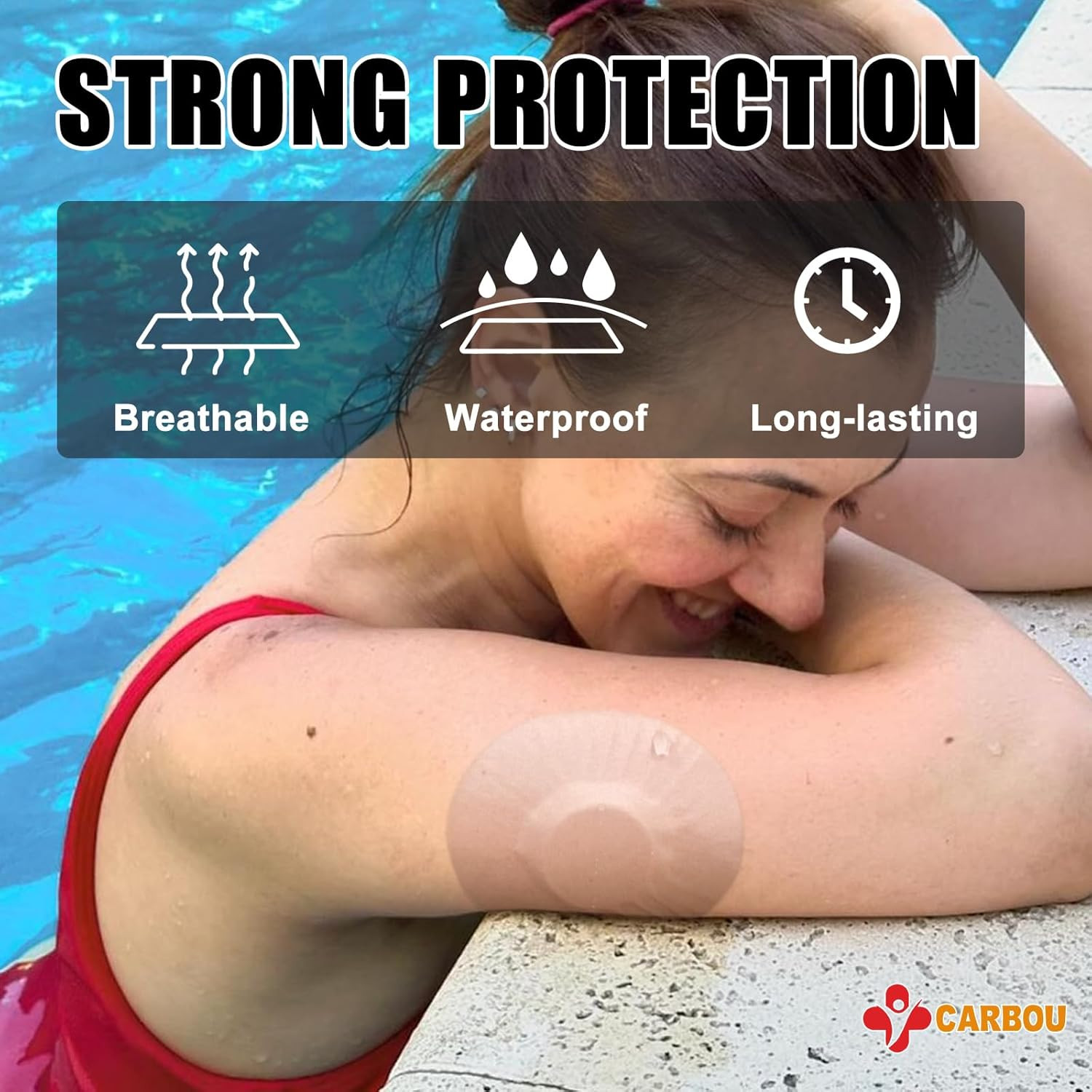 20PCS Adhesive Freestyle Libre 2/3 Sensor Patches, Waterproof & Sweatproof Beige