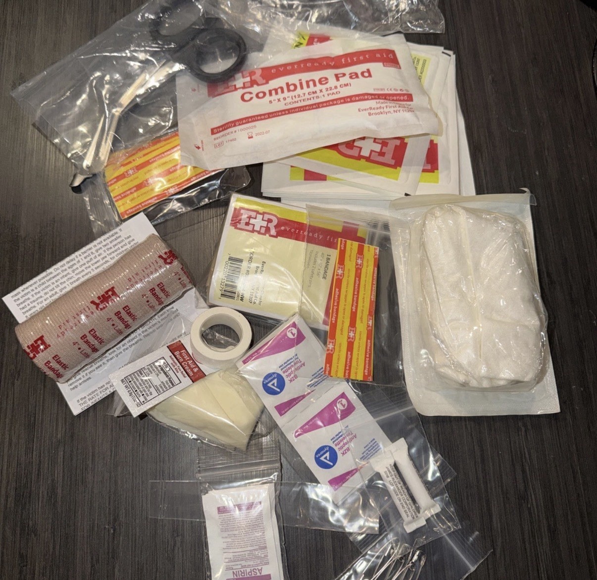 Survival Emergency Prep Kit First Aid Repair Kit Water Carriers Fuel Cubes