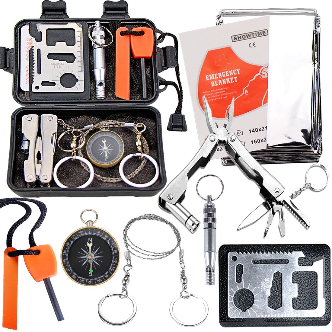 EMDMAK Survival Kit Outdoor Emergency Gear Kit for Camping Hiking Travelling …