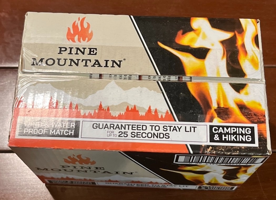 12 packs Pine Mountain Matches of 25 (300 matches) Windproof Waterproof (NEW)