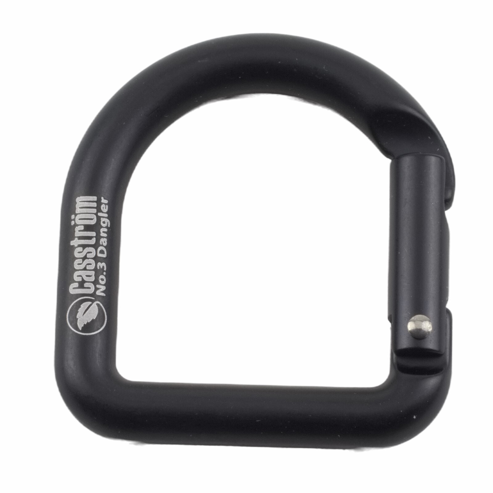 Casstrom D-Shape Carabiner No 3 Dangler Black Aluminum 10113 Sweden 400kg Toler