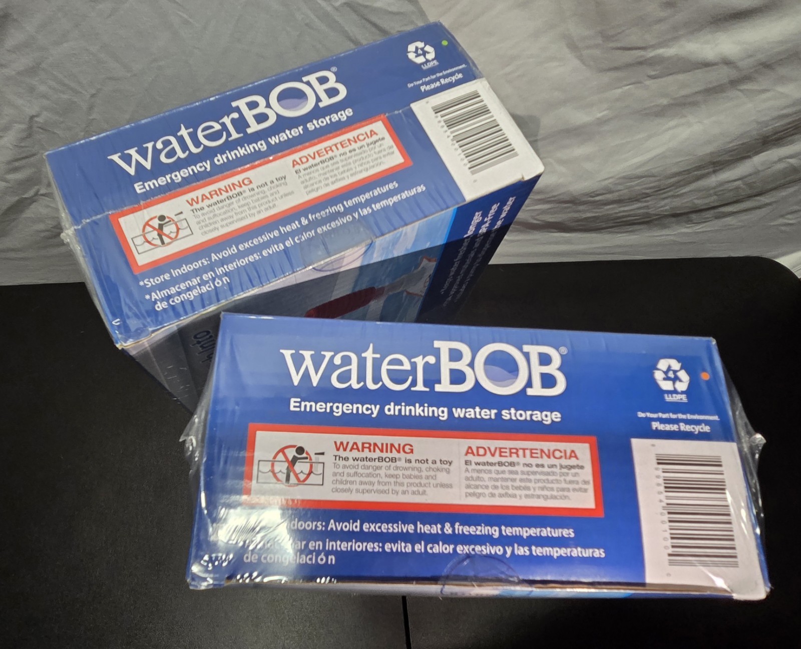 Lot of 2 WaterBOB Bathtub Emergency Water Storage Container Drinking 100gal