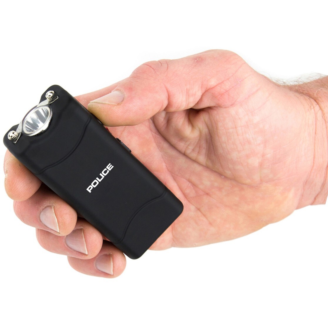 Black 801 Stun Gun High Voltage Rechargeable Flashlight for Personal Safety