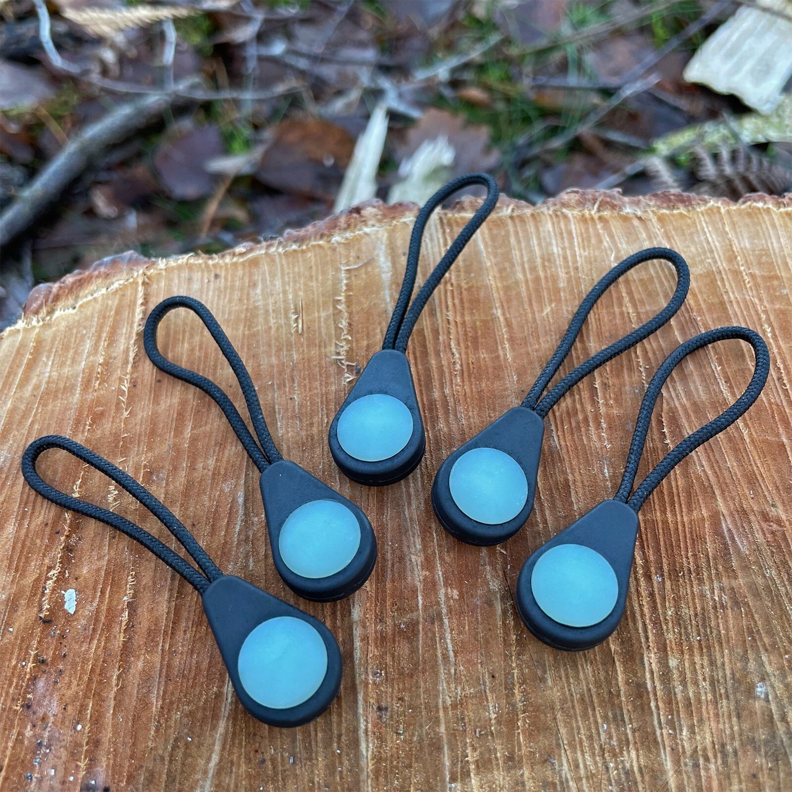 5x Glow In The Dark Zipper Pulls | Cord Jacket Bag Coat Tent Pulls | Long Glow