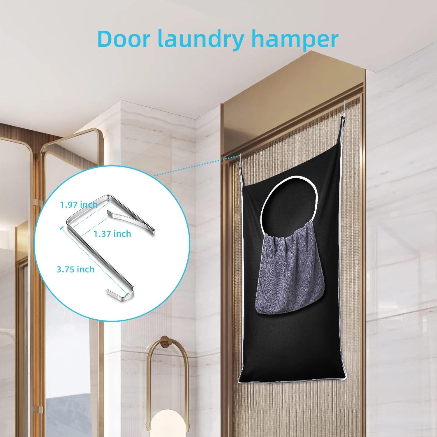 2 Pack Door Hanging Laundry Hamper, XL Hanging Bag with Large Opening