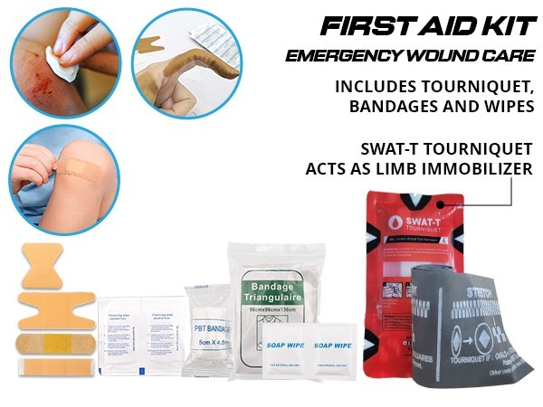 Emblem OD 242 Piece Survival First Aid Kit with Tourniquet | Tan