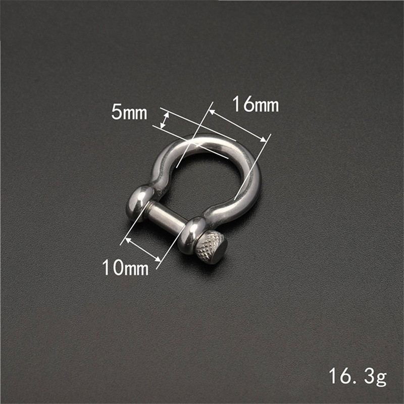 1 Pcs Stainless Steel Carabiner D Bow Shackle Fob Key Ring Hook Screw Buckle