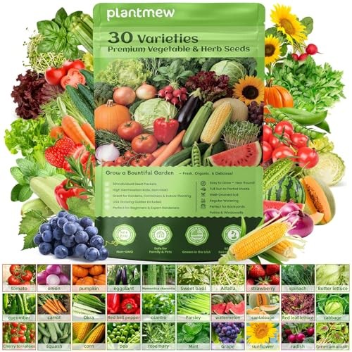 【Seed Vault】 Heirloom Vegetable Seeds Planting Kit – 15,000+ Non-GMO Seeds for