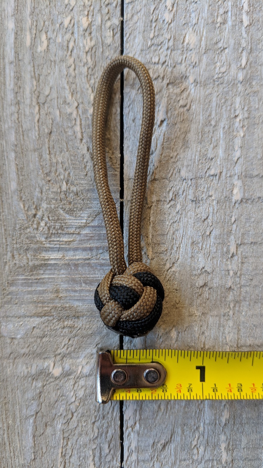 Pack of Three 3″ Paracord Zipper Pulls (Coyote Brown/Black) [Combined Shipping]