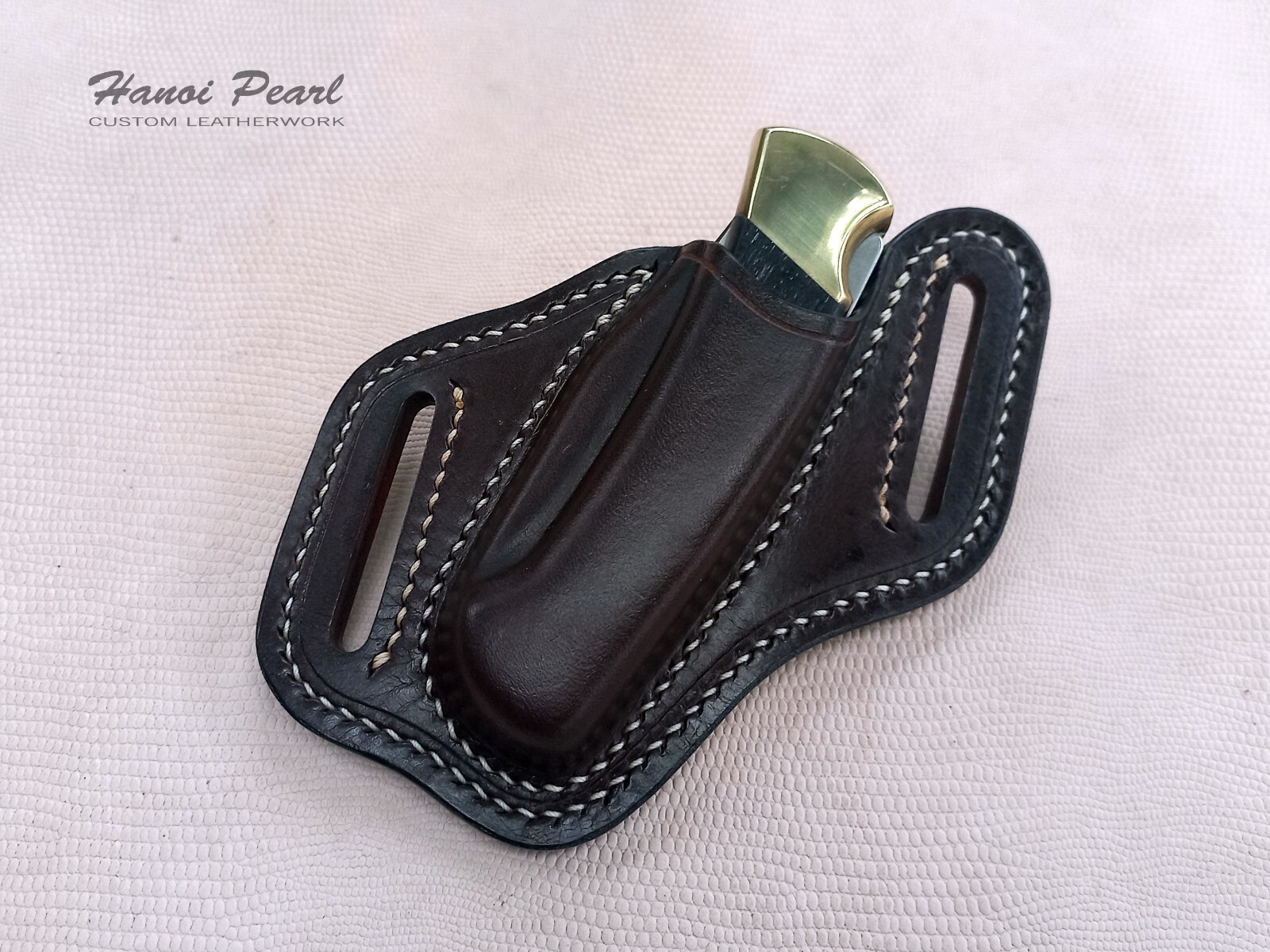 Buck 112 Custom Sheath | Strong-side 45 Degree Canted Leather Sheath