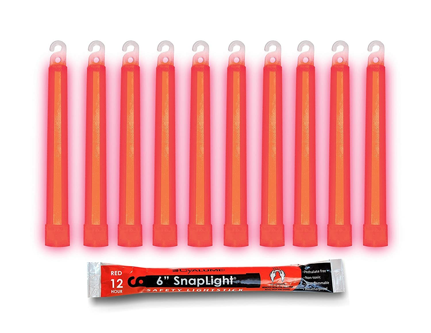 15 Red Glow Sticks Emergency Camping Summer Fun Camp Car Safety Hunting Hiking