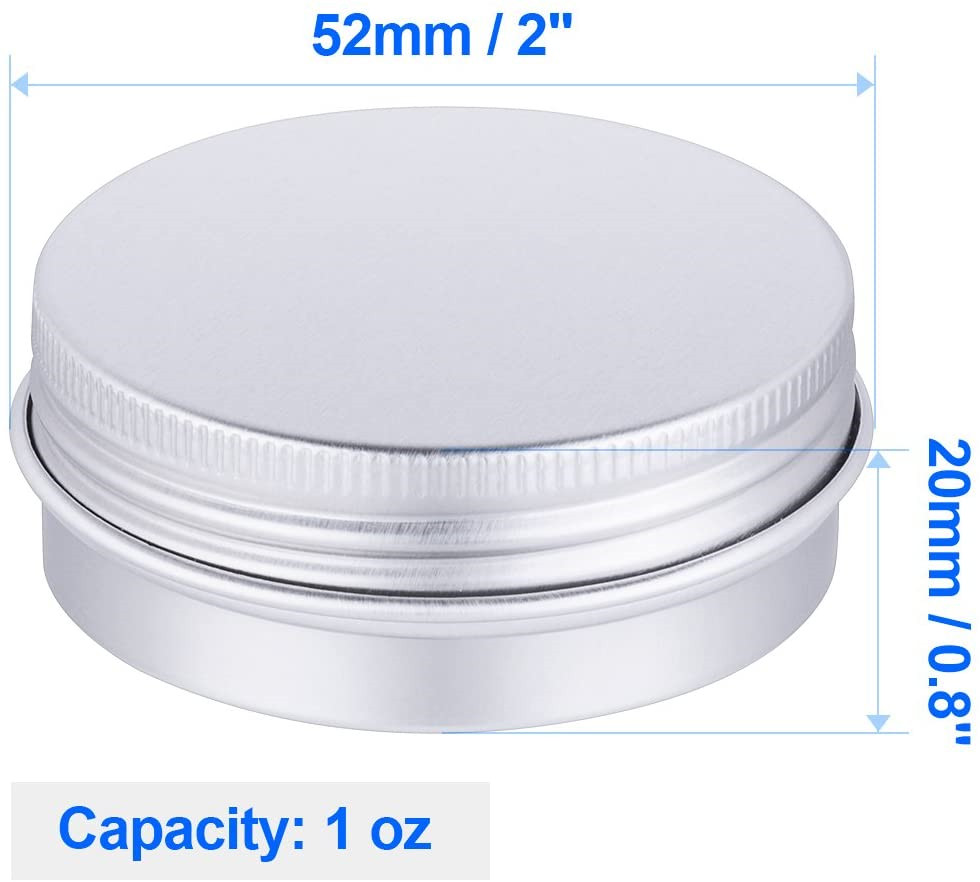30 pcs Tin Cans Screw Top Round Metal Lip Balm Tins Containers with Lids 1oz