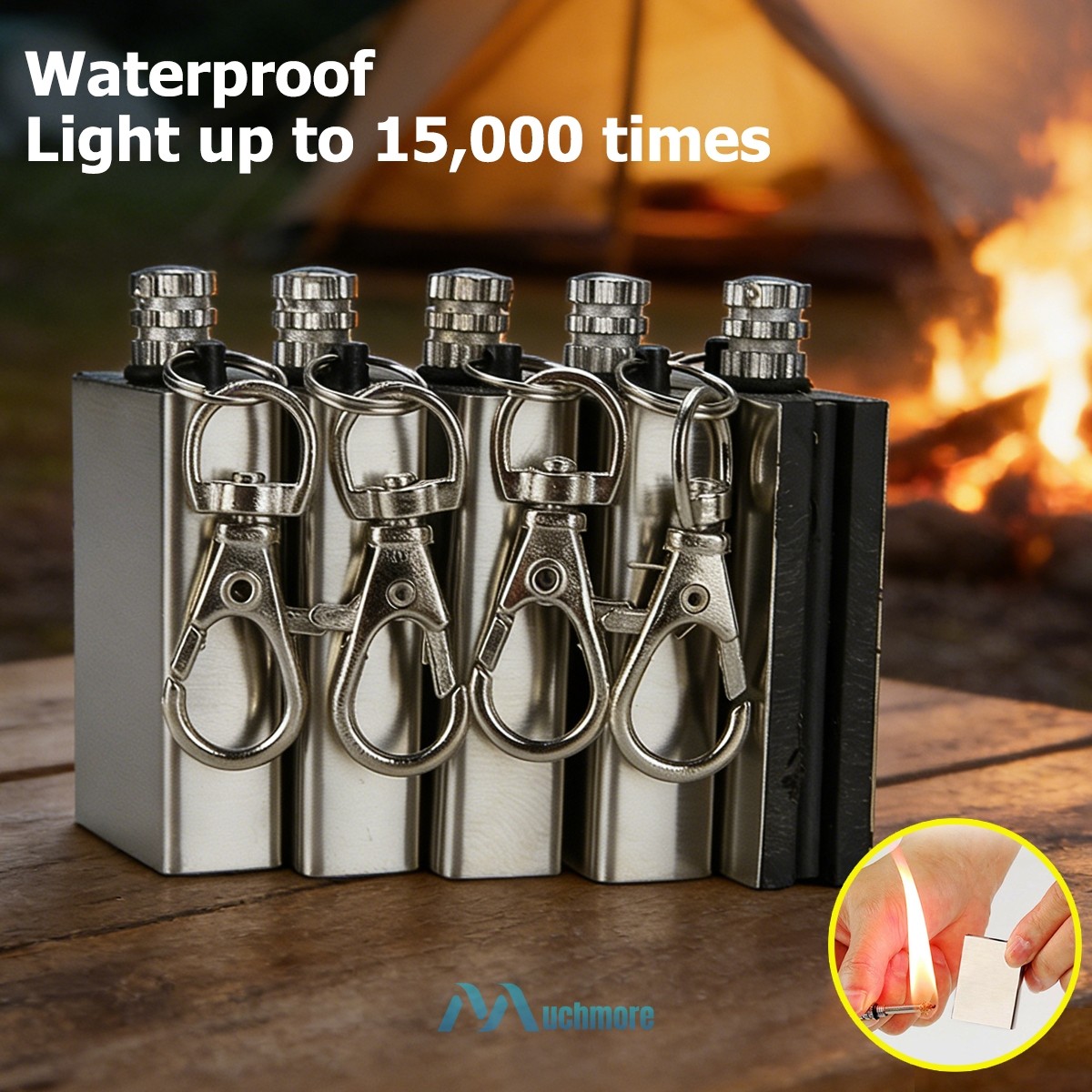Emergency Fire Starter Magnesium Flint Match Striker Lighter Camp Survival Gear