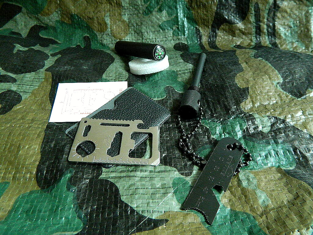 OUTDOORS 8 IN ONE PREMIUM FLINT FERRO STRIKER PLUS 11 IN 1 SS EMERGENCY TOOL
