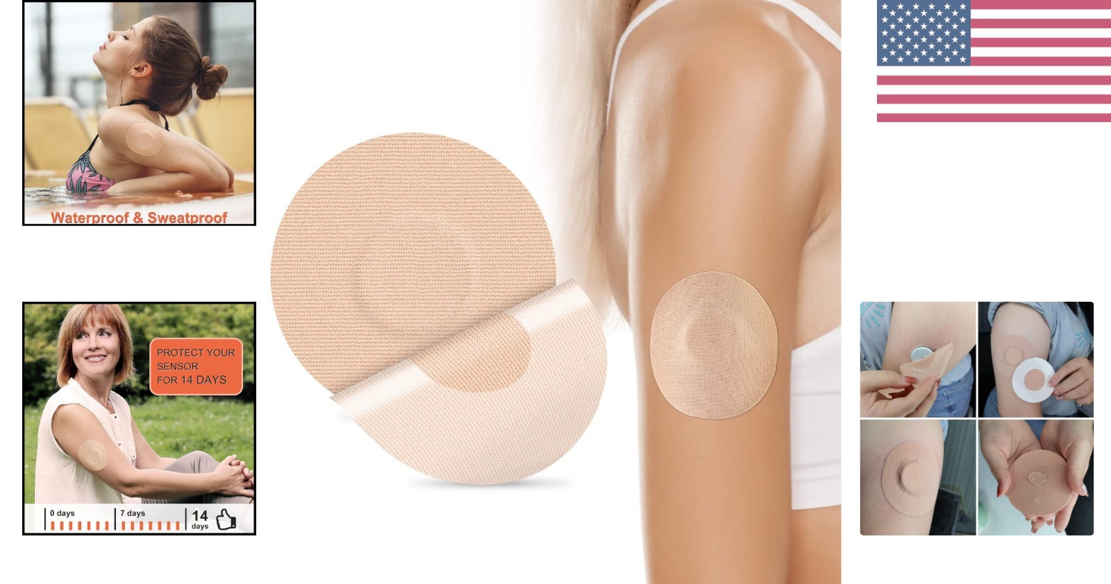 25-Pack Waterproof Latex-Free Libre Sensor Covers – 15-Day Protection, Beige