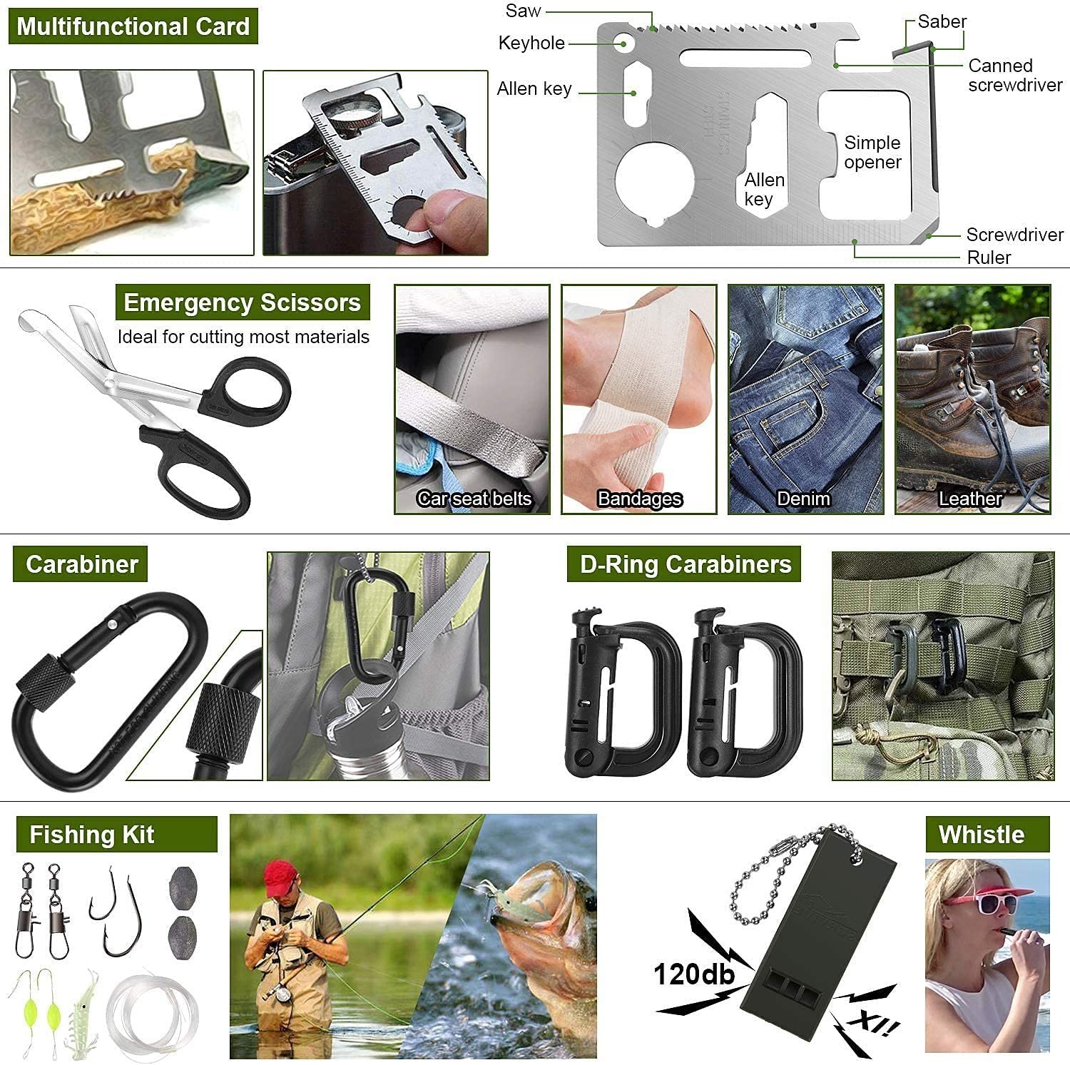 Survival Kit 32 in 1, Gifts for Men Dad Husband Teenage Boy, Survival Gear an…