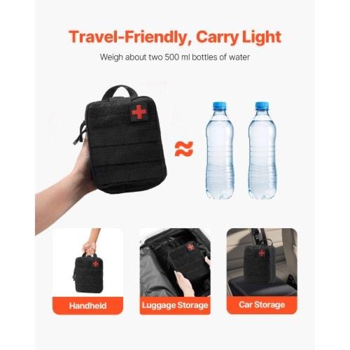 Survival First Aid Kit 250 Pieces 600D Nylon Trauma First Aid Bag