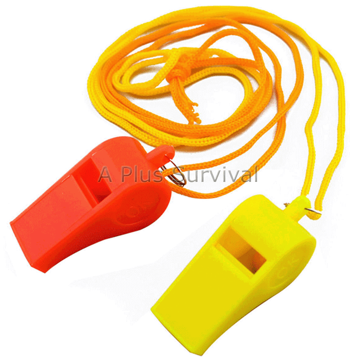 Lot of 300 Plastic Whistle & Lanyard for Emergency Survival Disaster Kits