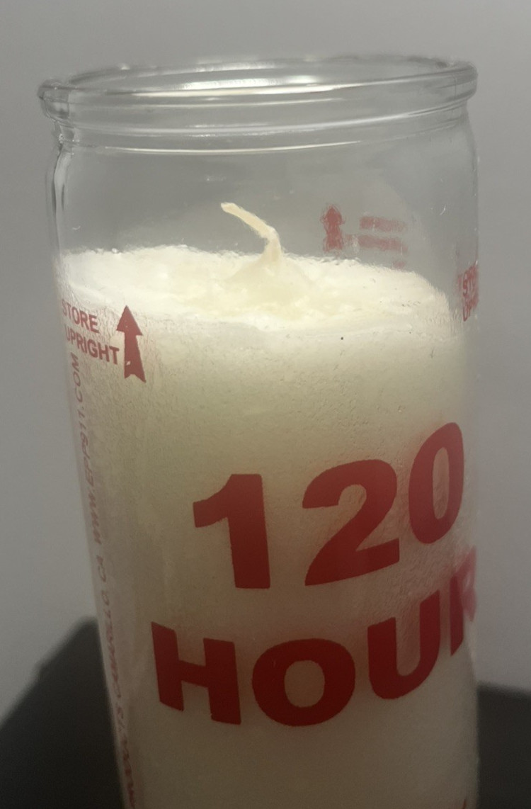 Emergency Survival Candle, 120 hour 8” Item A365 Outdoor