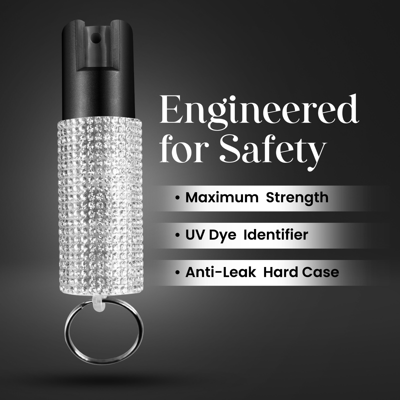 Gizmo Corner Rhinestone 16ft Range UV Dye Pepper Spray Keychain for Safety