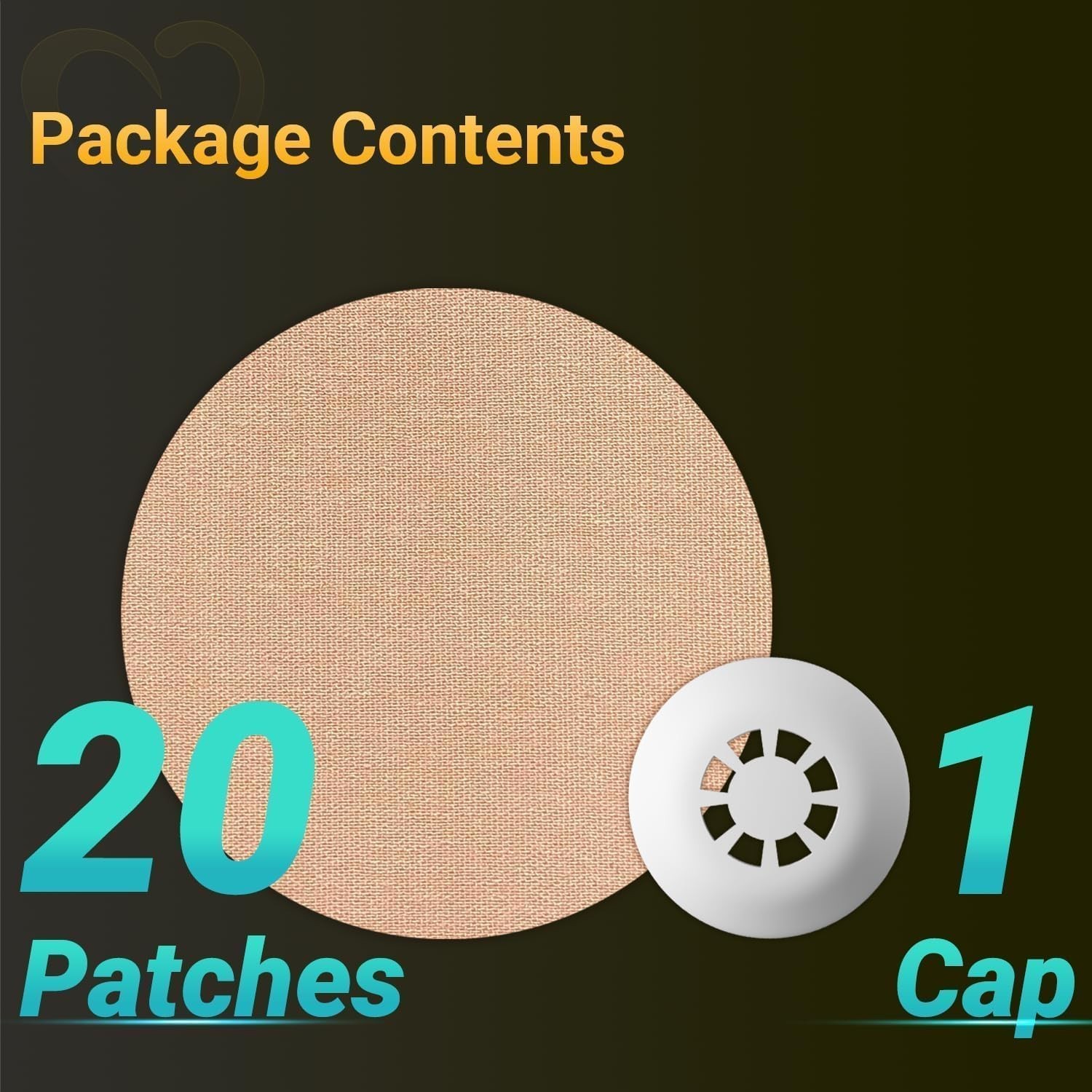 Hypoallergenic Breathable 20-Pack Libre 3 Patches with Hard Cap for Protection
