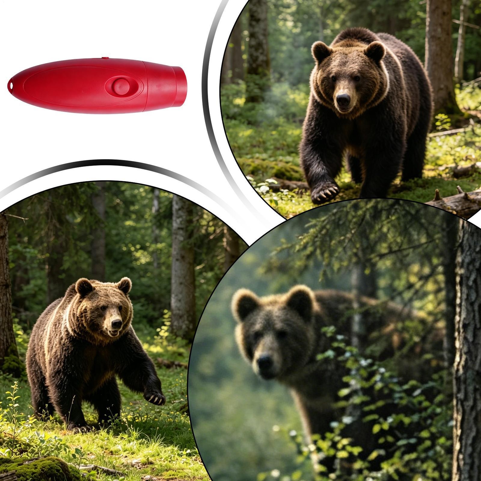 Electronic Air Bear Horn, 130dB Loud Air Horn for Safety Hiking Camping