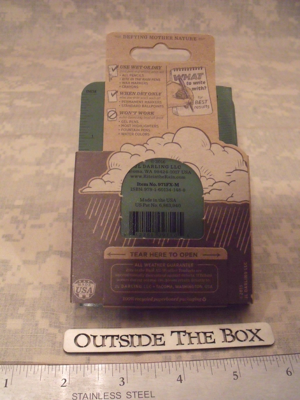 “Rite in the Rain” 971FX-M – All-Weather Mini-Stapled Notebook, 3-Pack, GREEN