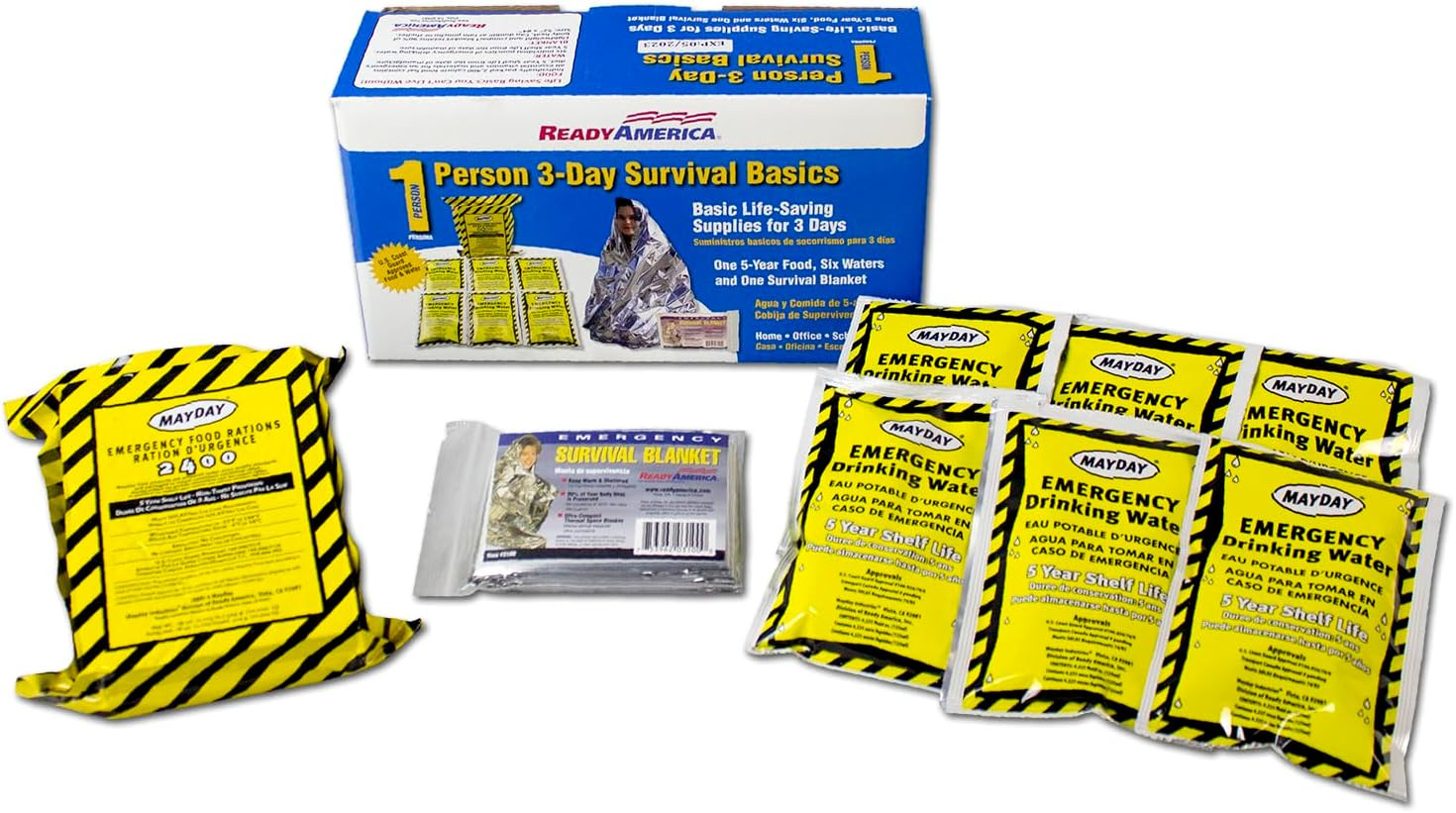 the Survival Box, 1-Person, 3-Day Emergency Kit Includes 5 Year Emergency Food,
