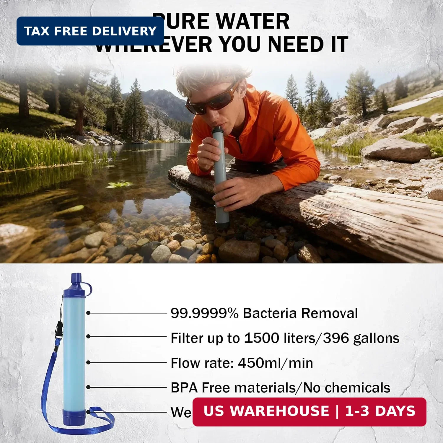 Survival Kit, Survival Gear and Equipment 258 PCS with Water Filter, Emergency T