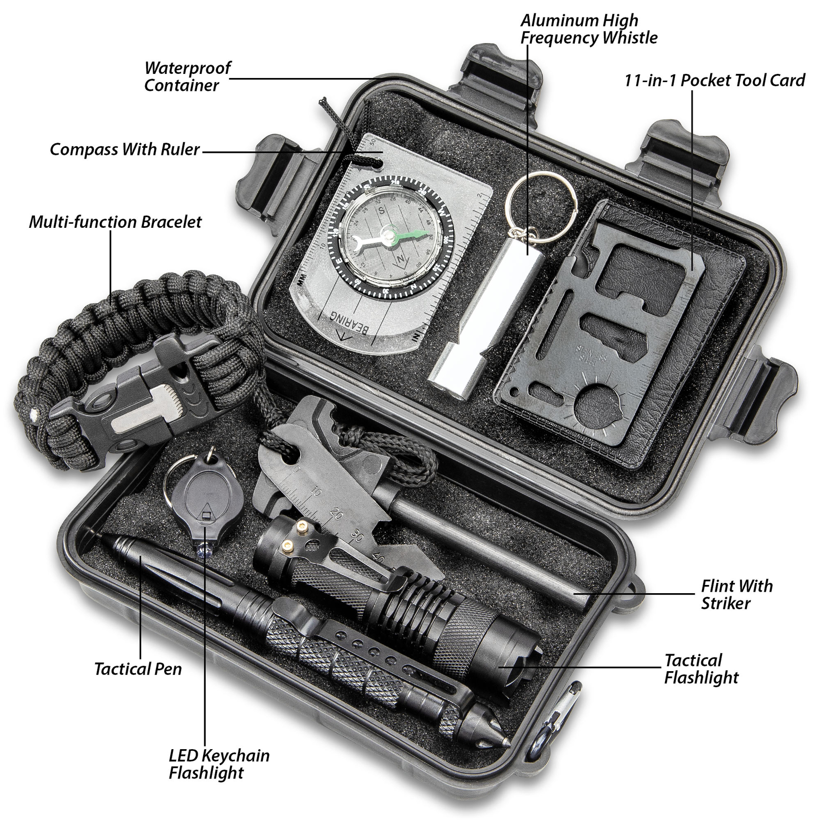 M48 SURVIVAL TOOL BOX Waterproof TPU Case Outdoor Emergency Kit SOS NEW