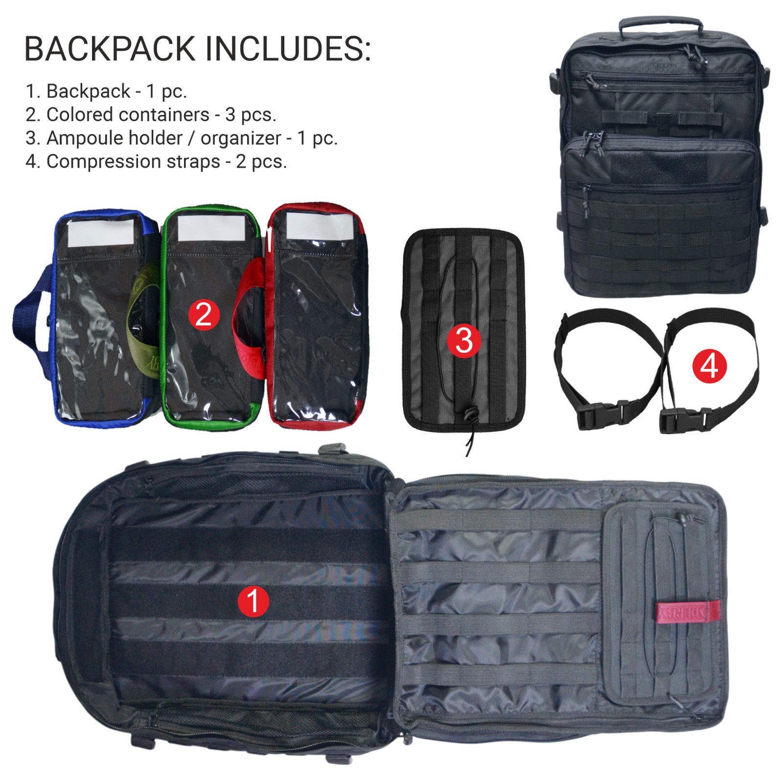 Tactical Medical Backpack – 20L MOLLE First Aid EMT Trauma Bag