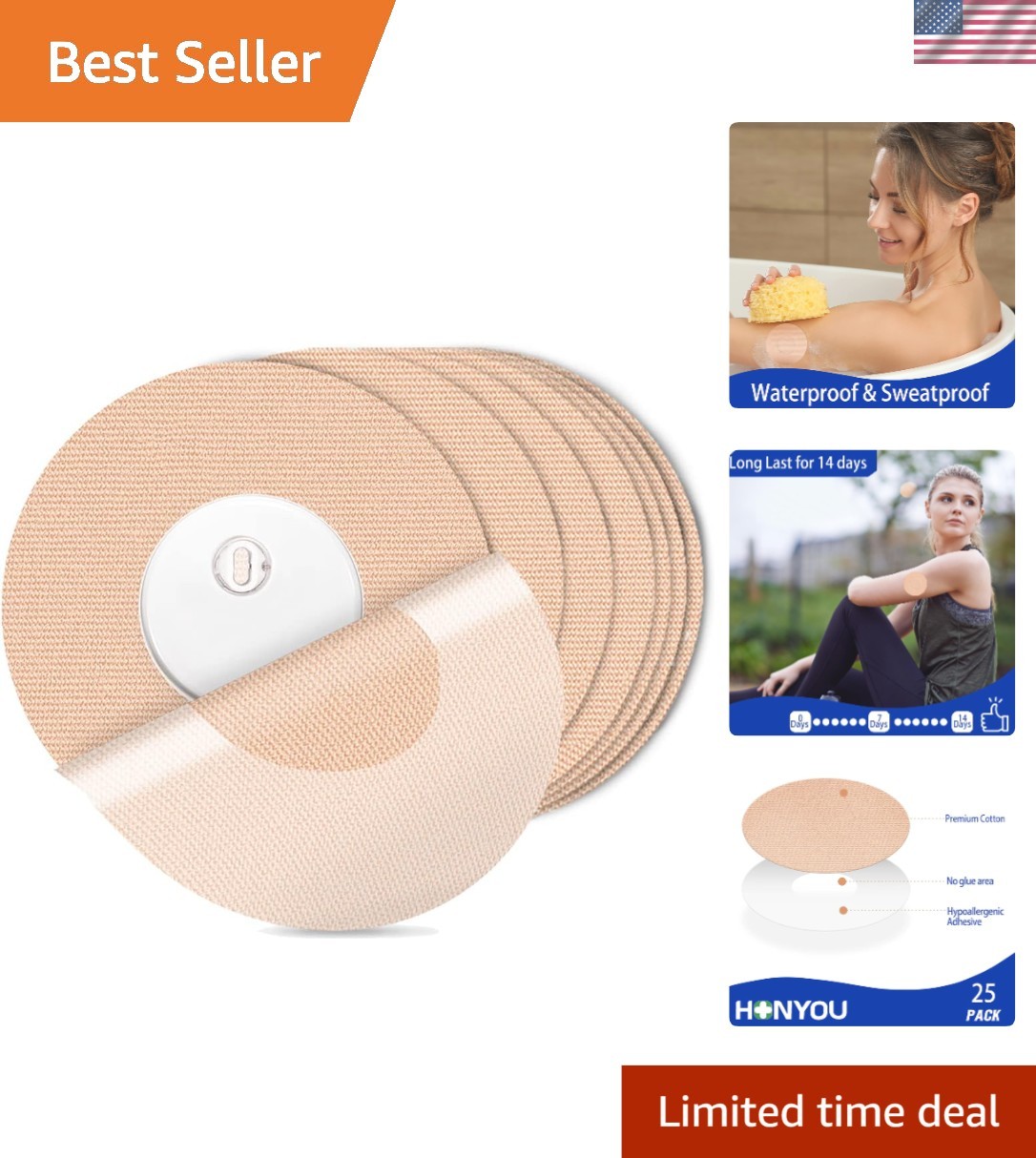 Comfortable 25-Pack Freestyle Bandages for Libre 3 – Waterproof & Skin-Friendly