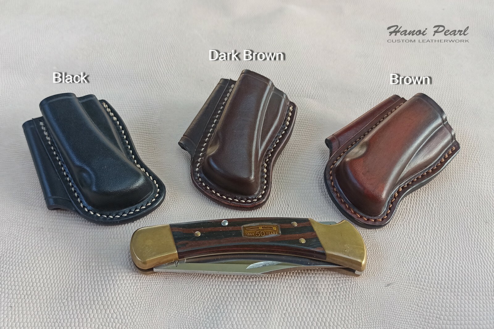 Buck 110 Hunter Sheath | Custom Horizontal Carry Leather Sheath | Sheath Only
