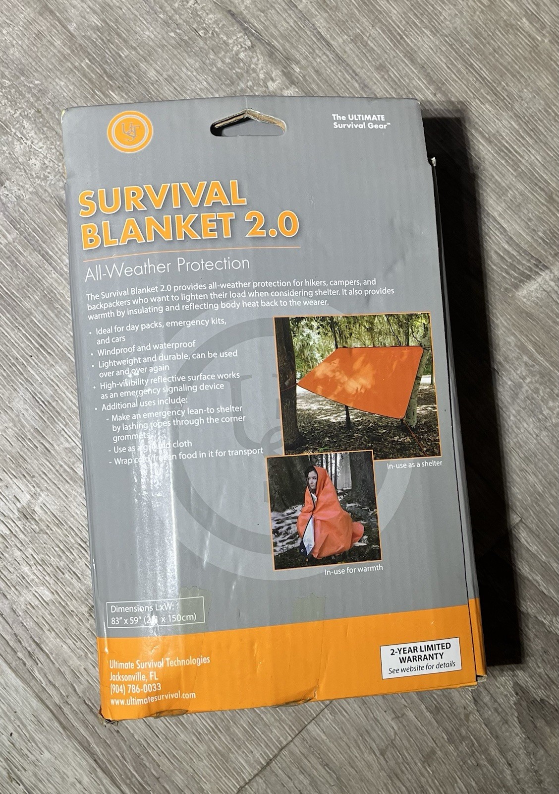 UST Survival Blanket/Tarp 2.0 with Windproof and Waterproof Material for