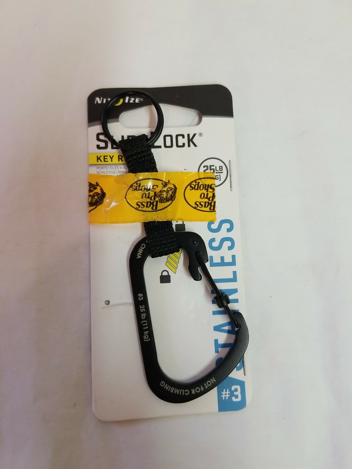 Nite Ize SlideLock Key Ring #3 Black Stainless Steel Locking Keychain Carabiner