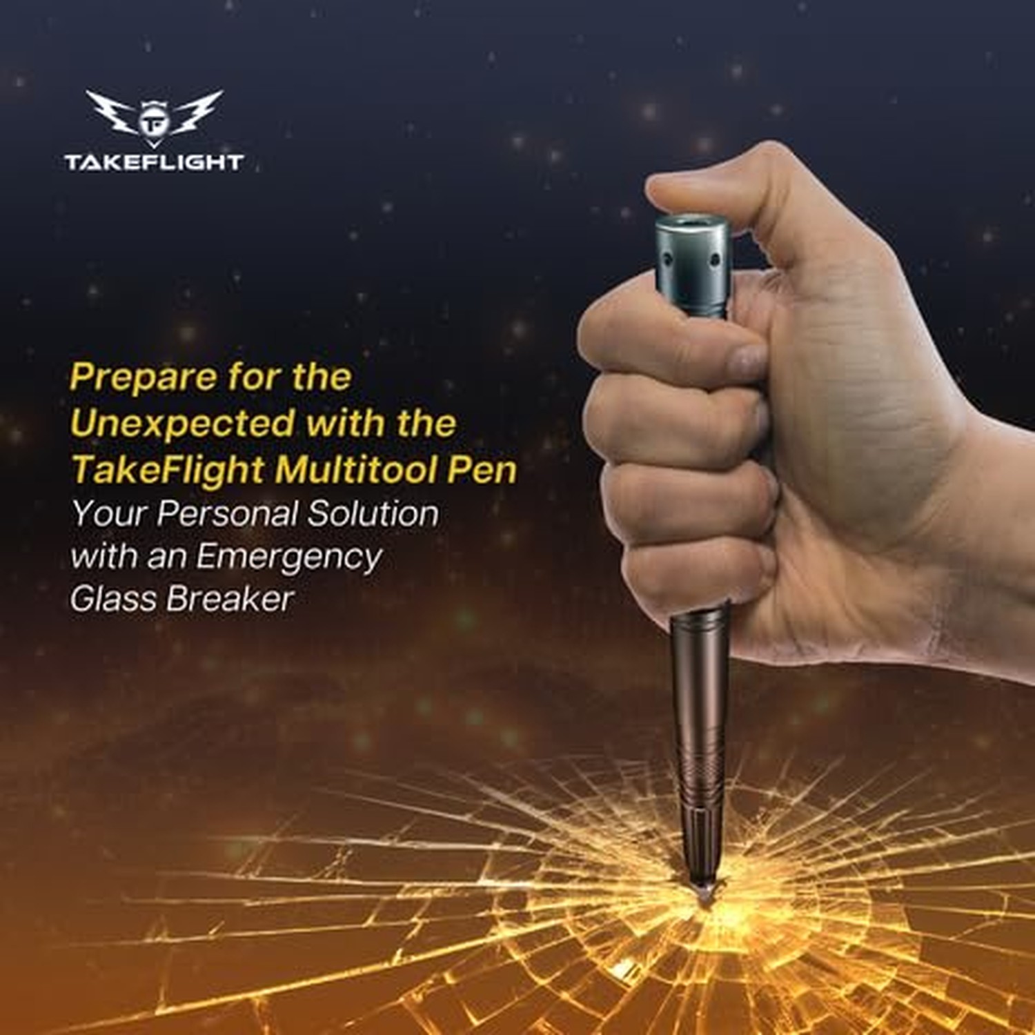 Tactical Pen with Flashlight – Multitool EDC Pen with Glass Breaker & Bott