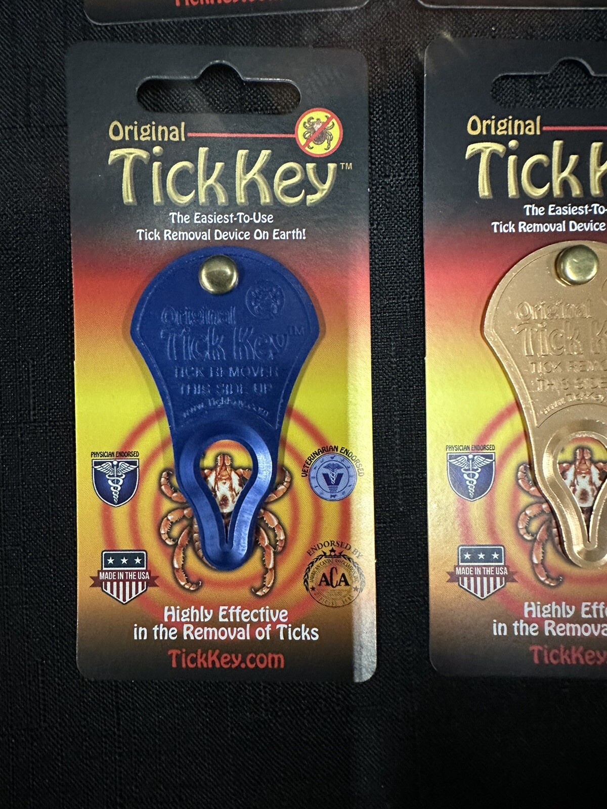 (6) Original TICK KEY Tick Removal Device For Kids Adults Pets USA Made Aluminum