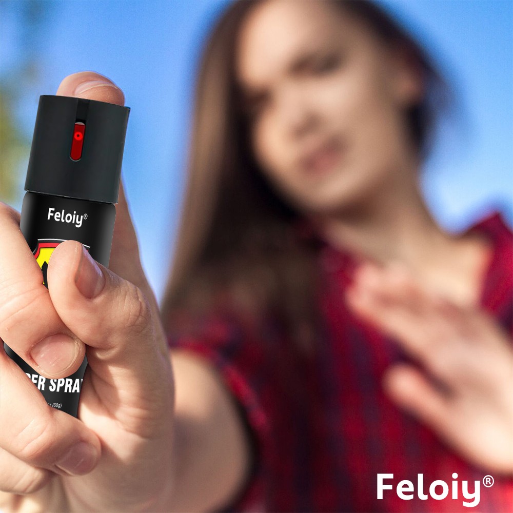 1 Bottle Feloiy Pepper Spray Maximum Strength 2oz 16 ft Black Self Defense