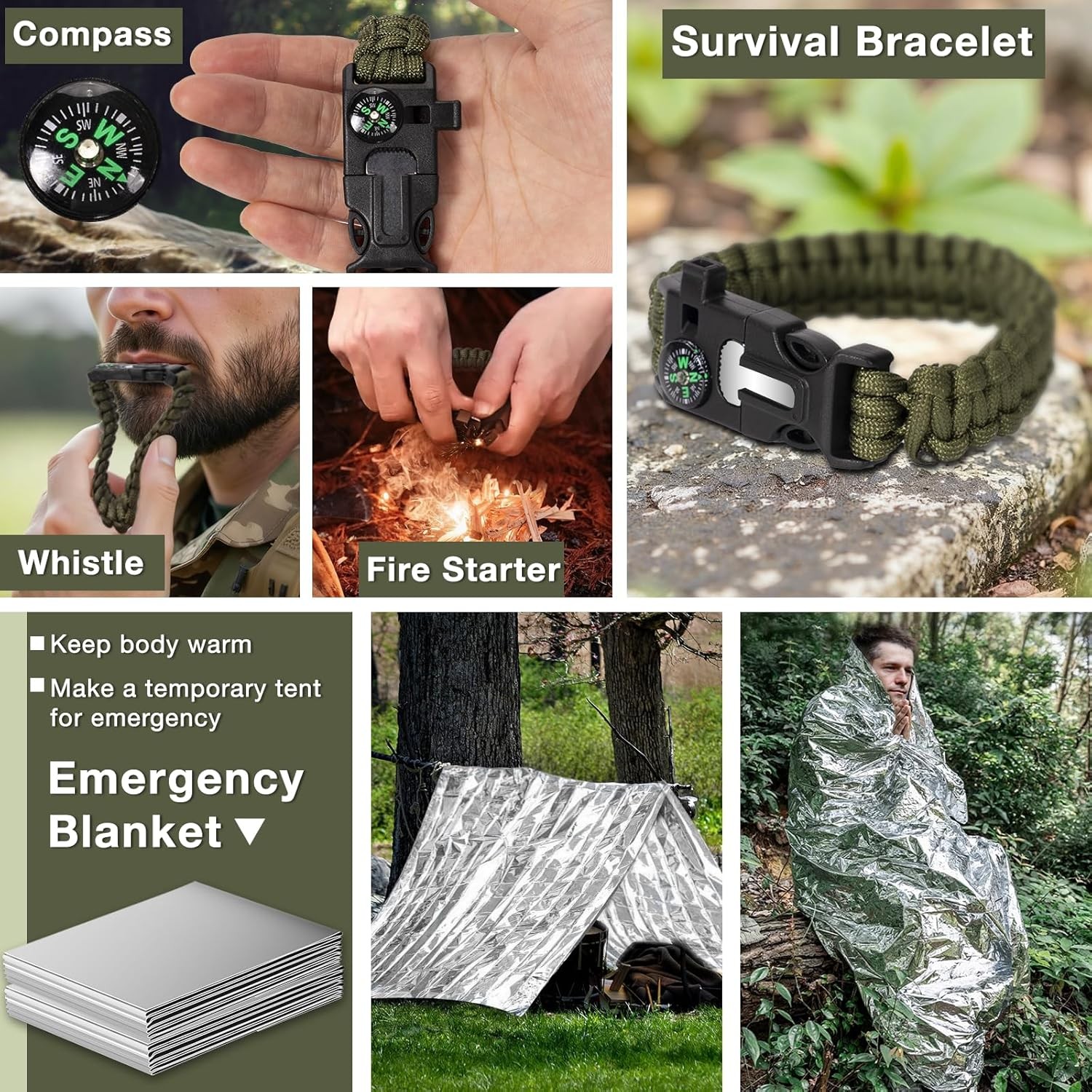 Survival Kits, Hiking and Camping Essentials, Emergency Survival Gear, Gifts for