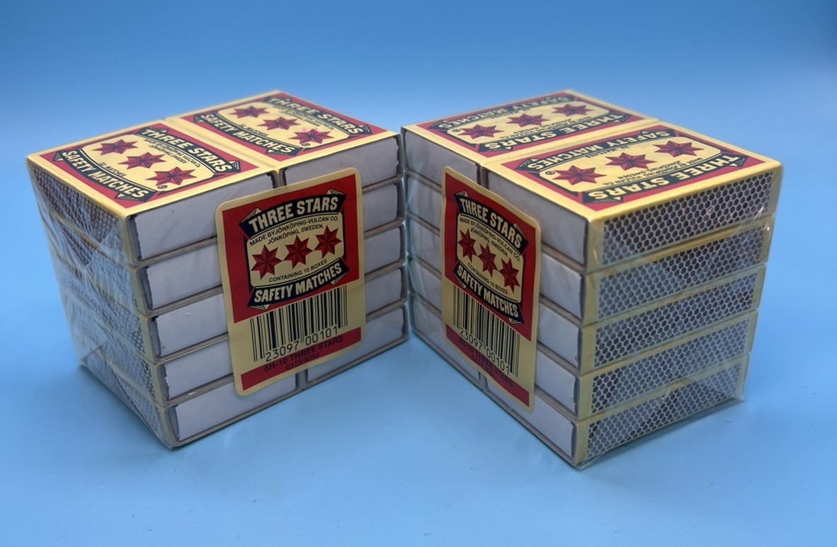 Swedish Camping Matches Three Stars Safety Matches 2 PAKAGES-10 BOXES PER PACK