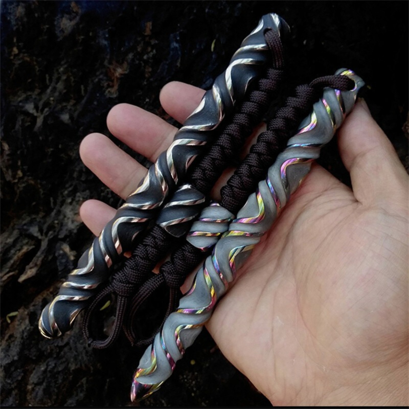 EDC Titanium Alloy Cool Stick Outdoor Play Wand Cuban Rattan Crowbar Equipment