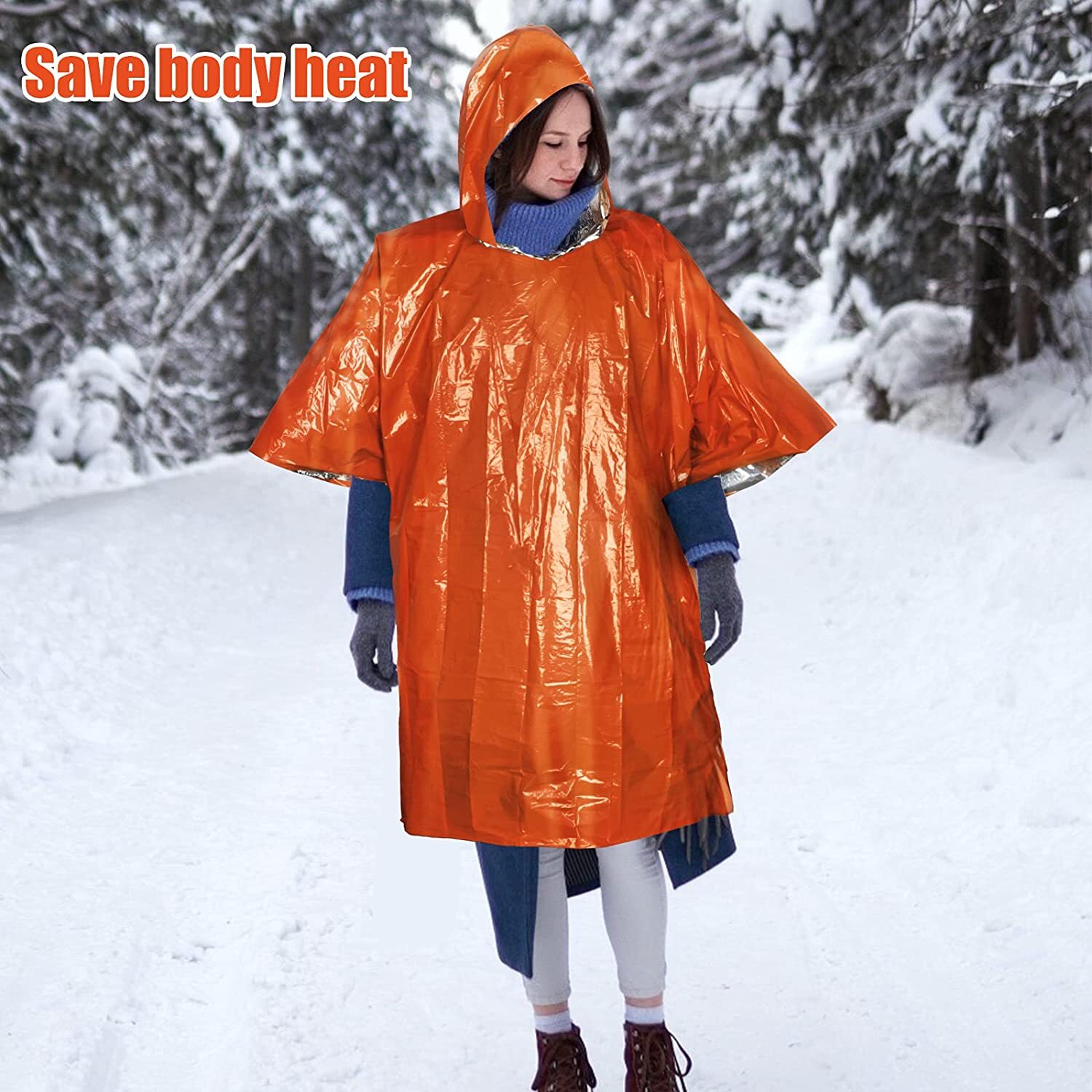 1-20 Emergency Survival Raincoat Reusable Mylar Thermal Blanket Poncho Whistle