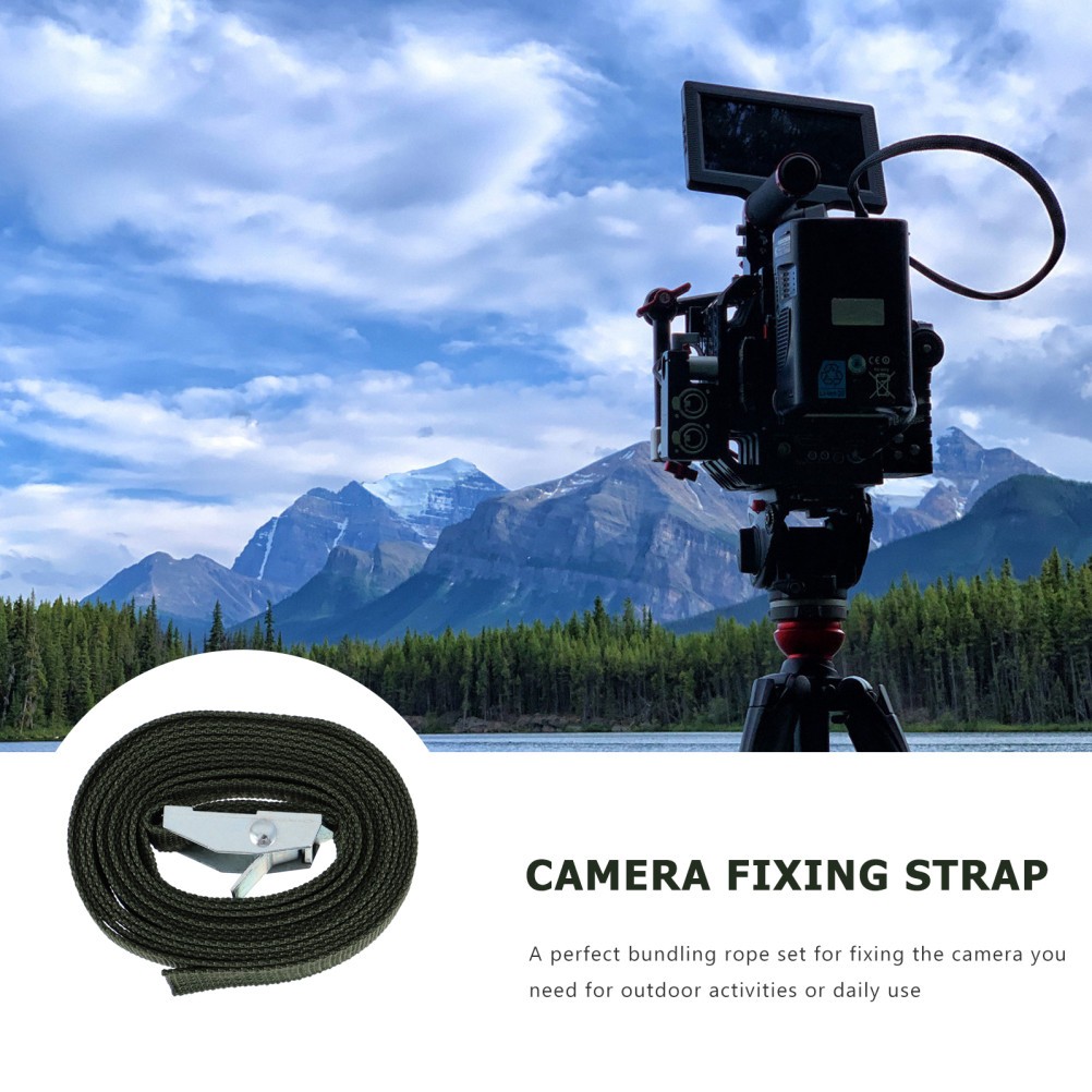 2Pcs Field Camera Bundling Belt Black Polyester Outdoor Fixing Strap Set