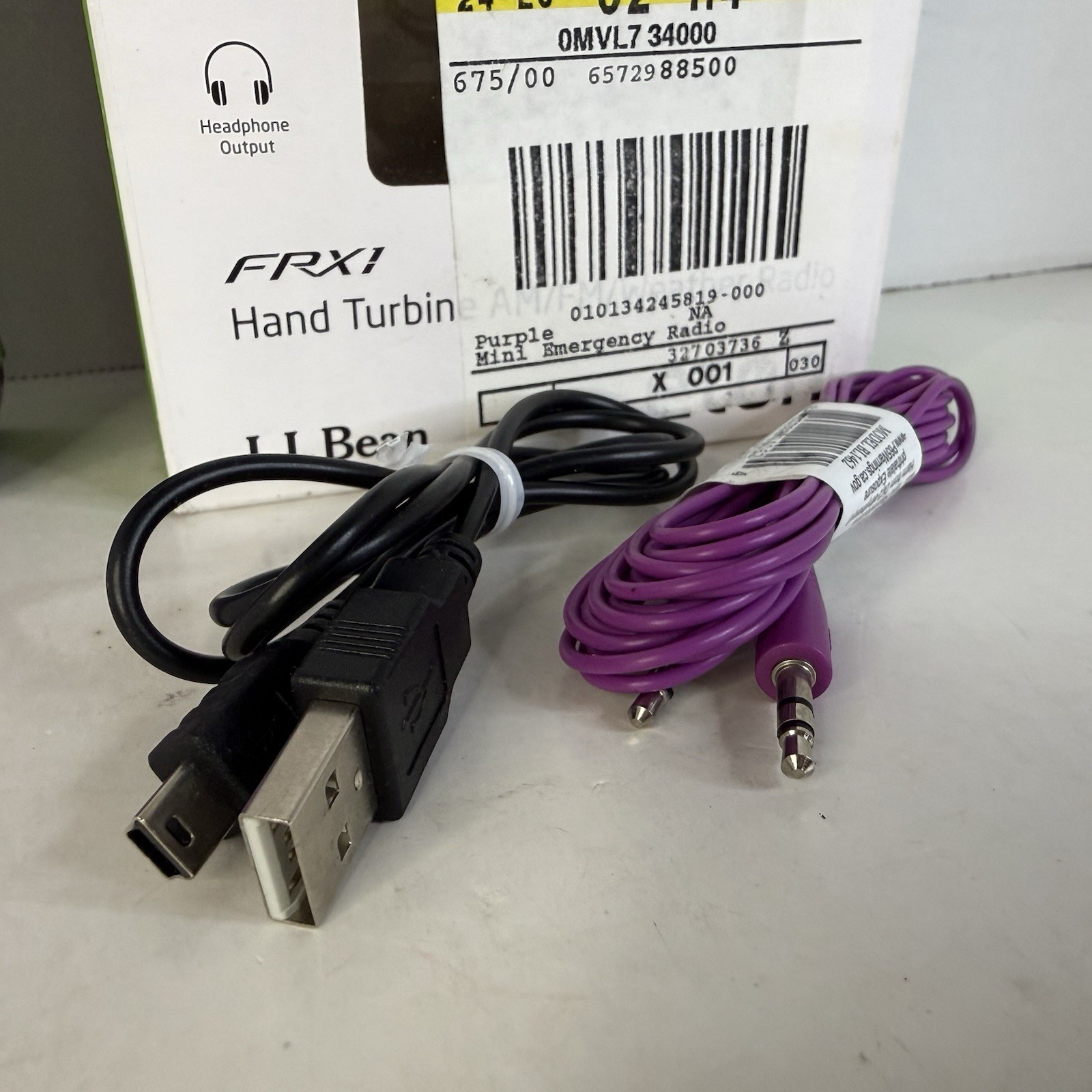 LL Bean/ Eton/FRX1 Mini Emergency Radio/NOAA Weather Alert Purple