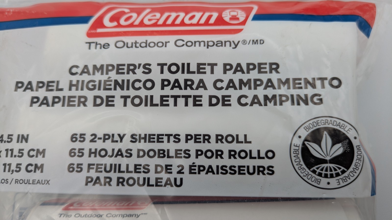 Coleman Campers Toilet Paper 65 2-ply Sheets Per Roll