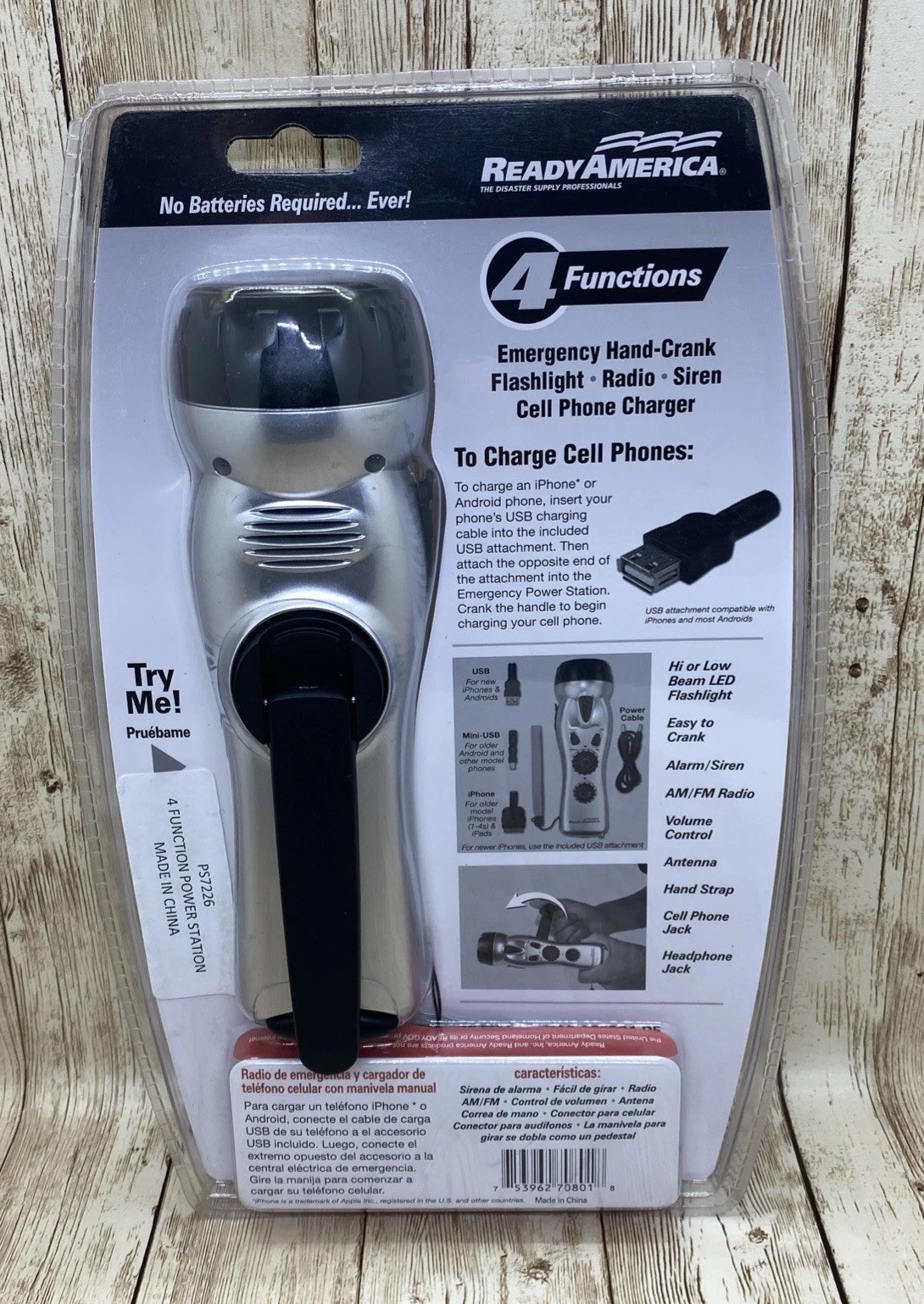 Ready America Emergency Power Station Flashlight Phone Charger Radio