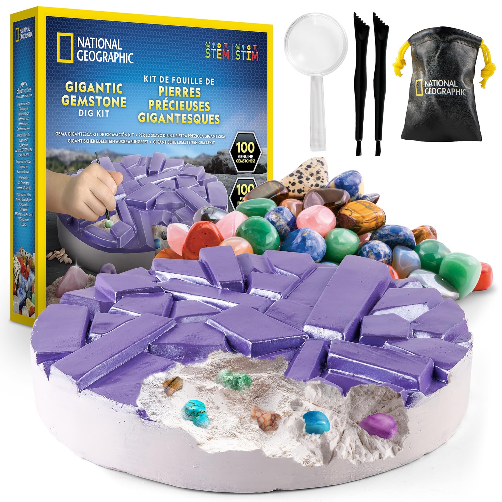 NATIONAL Geographic Huge Gemstone Excavation Set – 100 Real Gemstones a…