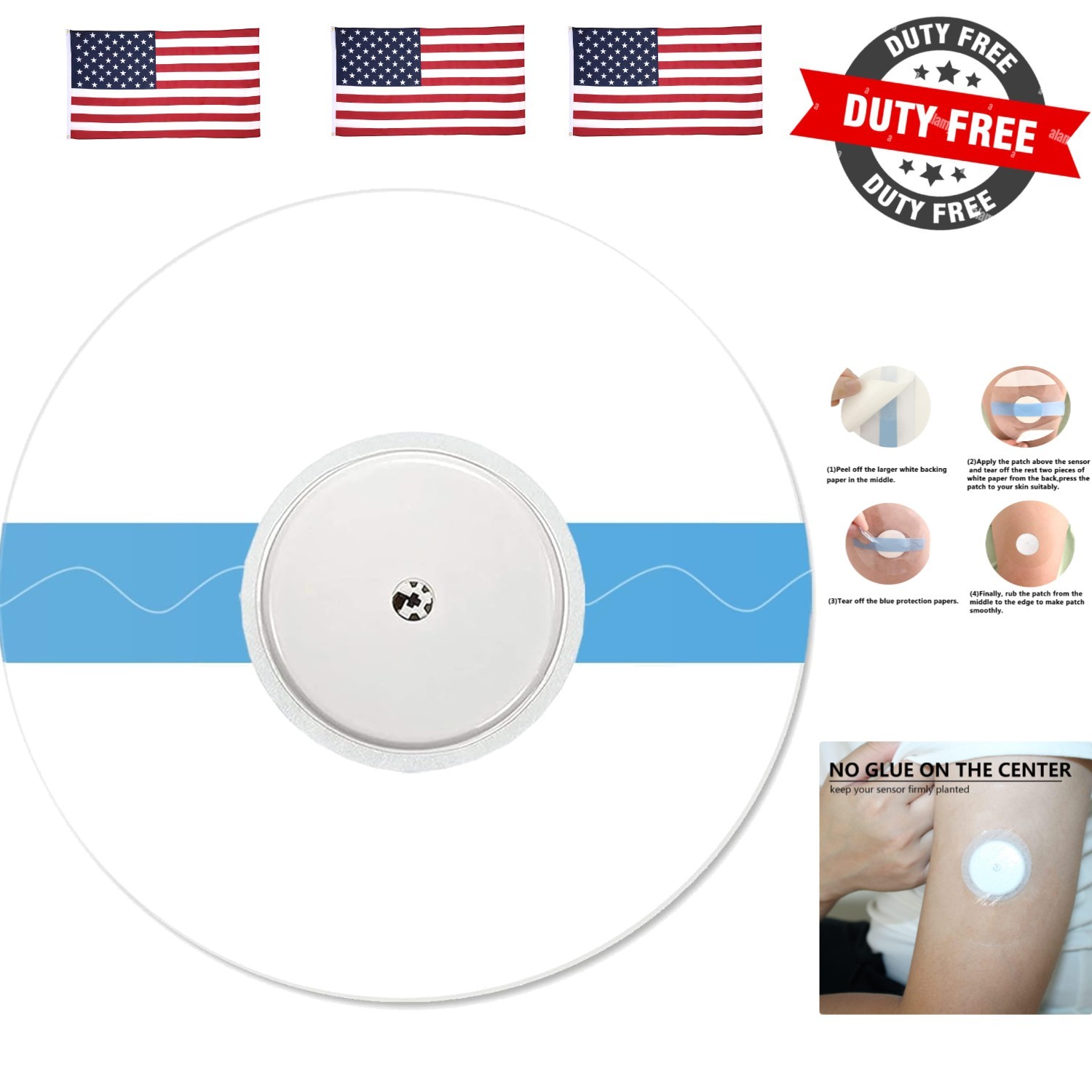 Sensor Covers for Libre 2/3/Plus, 55 Pack Waterproof Adhesive Patches,Transpa…