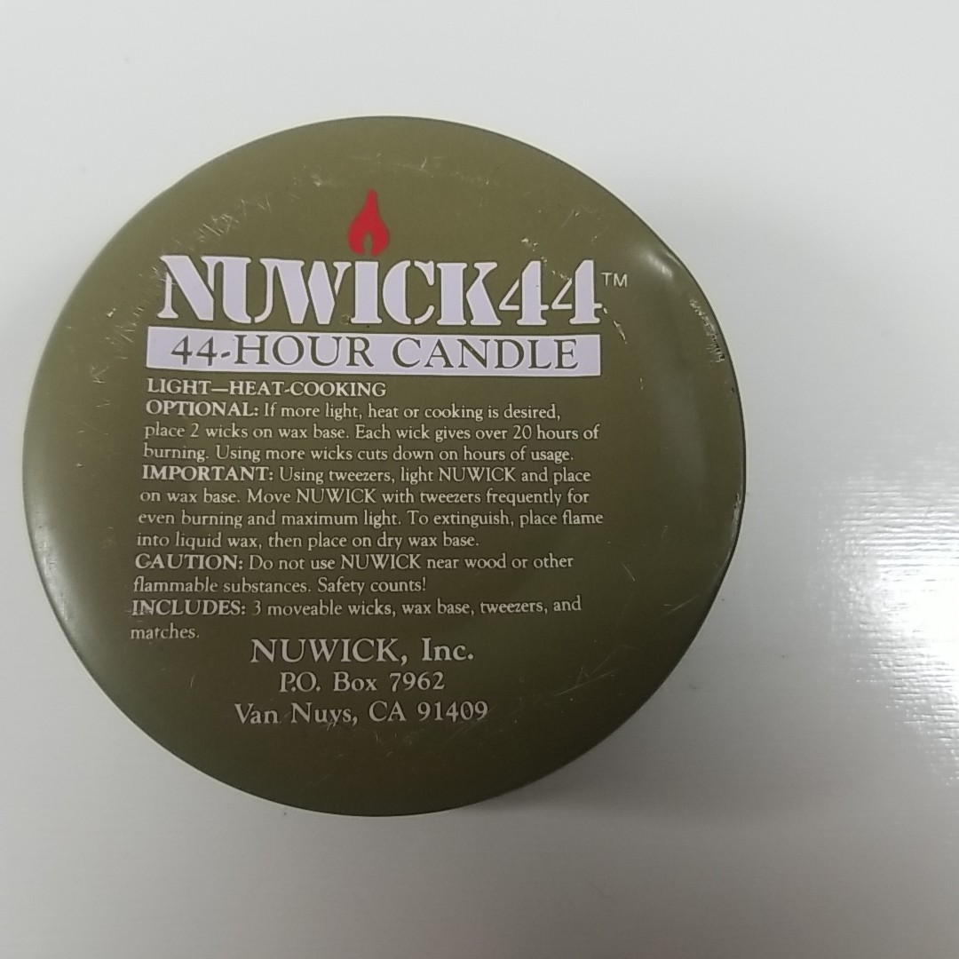 NUWICK 44 Hour Emergency Candle ~ Moveable Wicks Reusable Light Heat Cook